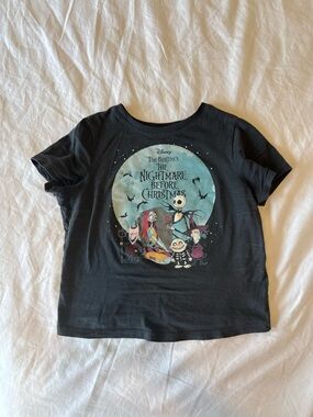 Old Navy Black Nightmare Before Christmas Logo Baby Tee